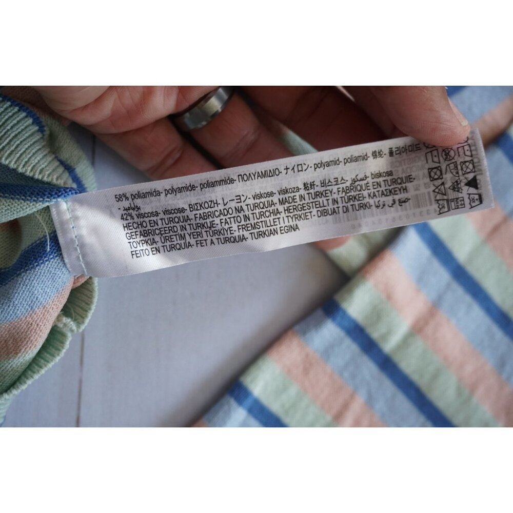 Zara Women Multicolor Striped Crop Top – Size L - Picture 3 of 6